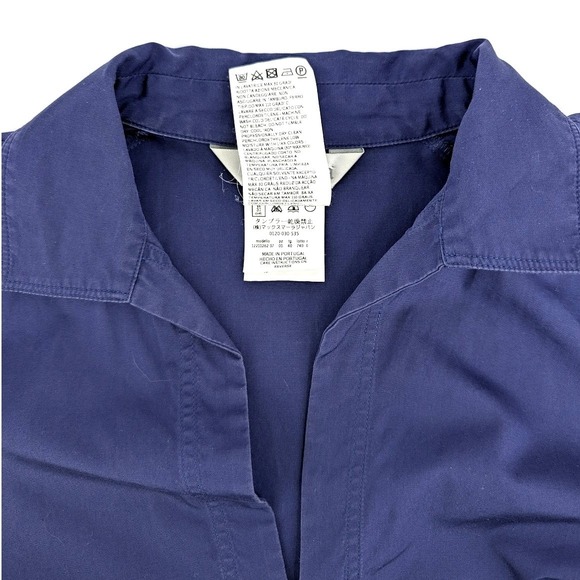 Max Mara Navy Blue Cotton Poplin Tunic Shirtdress Split Neck Pockets Sz 6 - Picture 4 of 8